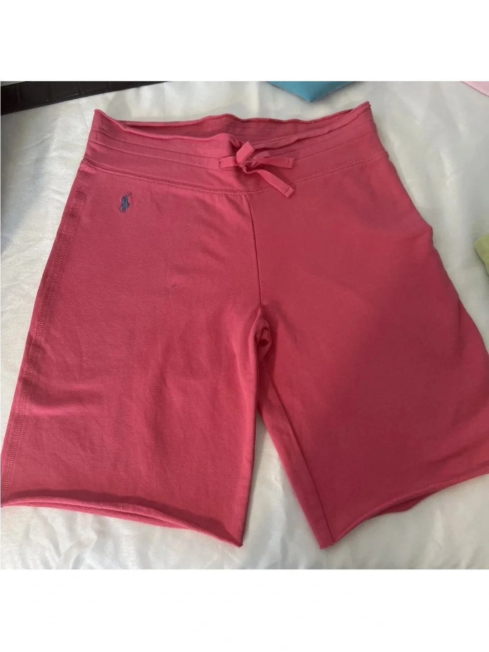 Ralph Lauren Coral Pink Polo Embroidered Shorts girls Medium Size 10-12.